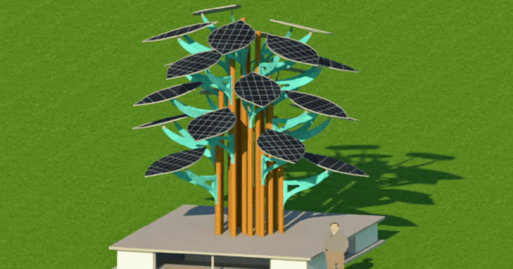 uma maquete de uma cidade com energia