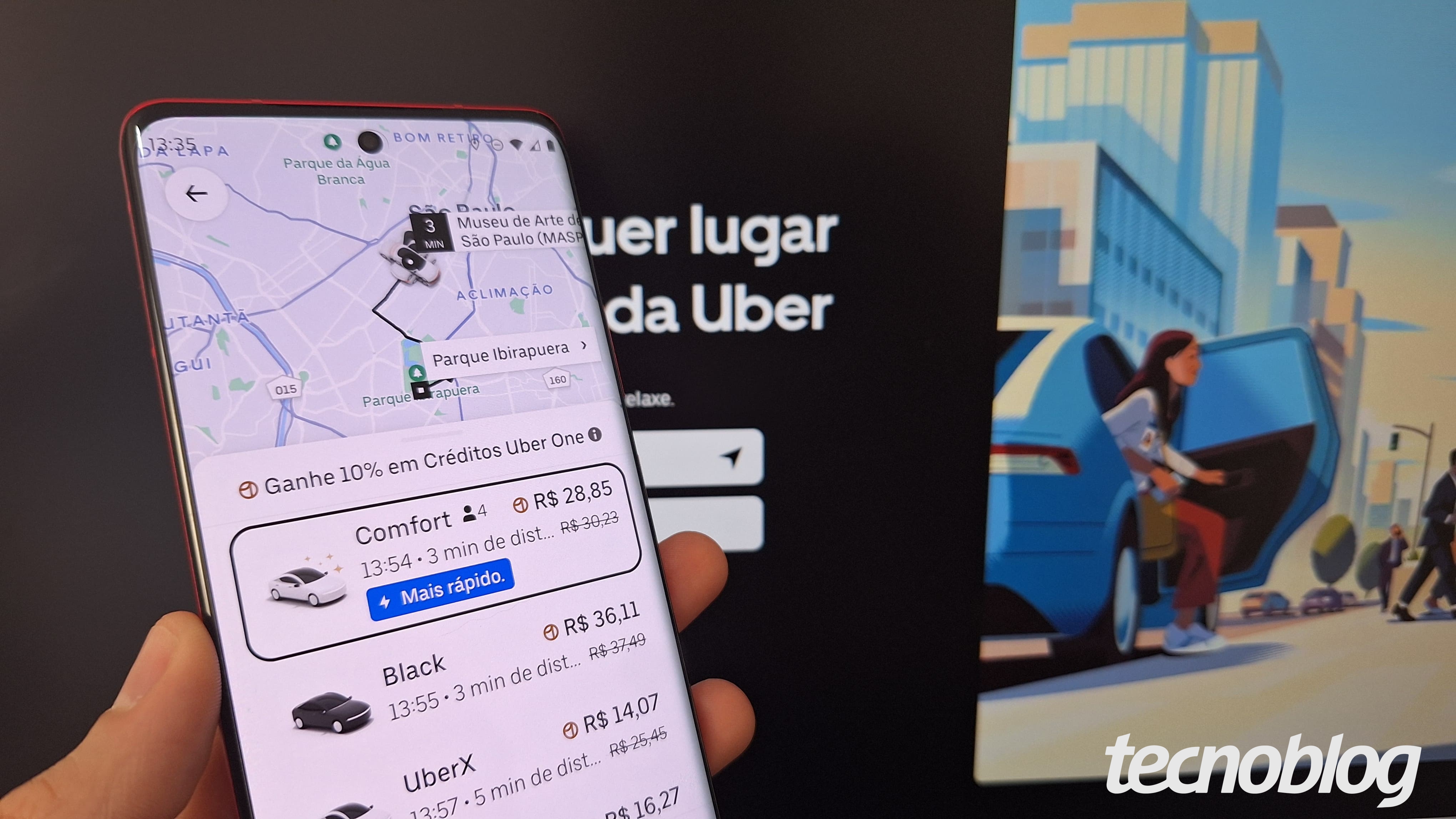 uma simulação no uber
